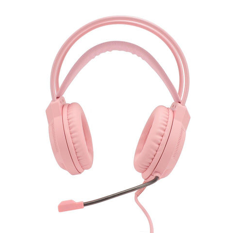CCYLEZ Computer Gaming Headset, Noise Cancelling Over Ear Headphones with Mic, Lightweight Comfortable Wired Headphones with Colorful Light Effects, Pinks