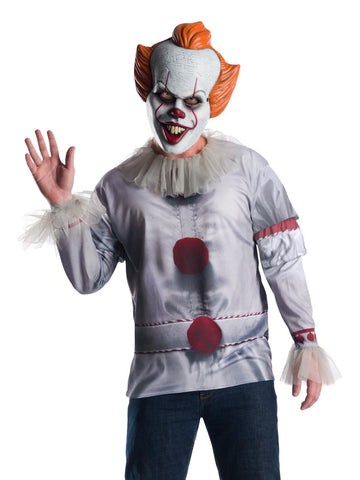 Rubies Official Pennywise IT Clown Costume, Adult Top and Mask Set, (2017 Film Version), Adult Size X-Large