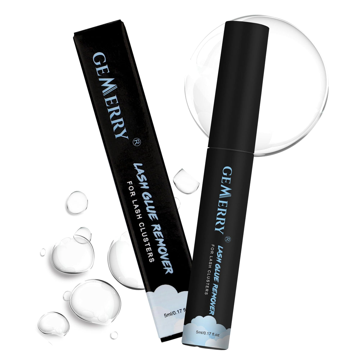 GEMERRY Lash Remover for Lash Extensions 5ml Cluster Lash Glue Remover for Cluster Lashes Self-Use Eyelash Extension Remover Gentle Non-irritating Mascara Wand Lash Extension Remover Oil Texture