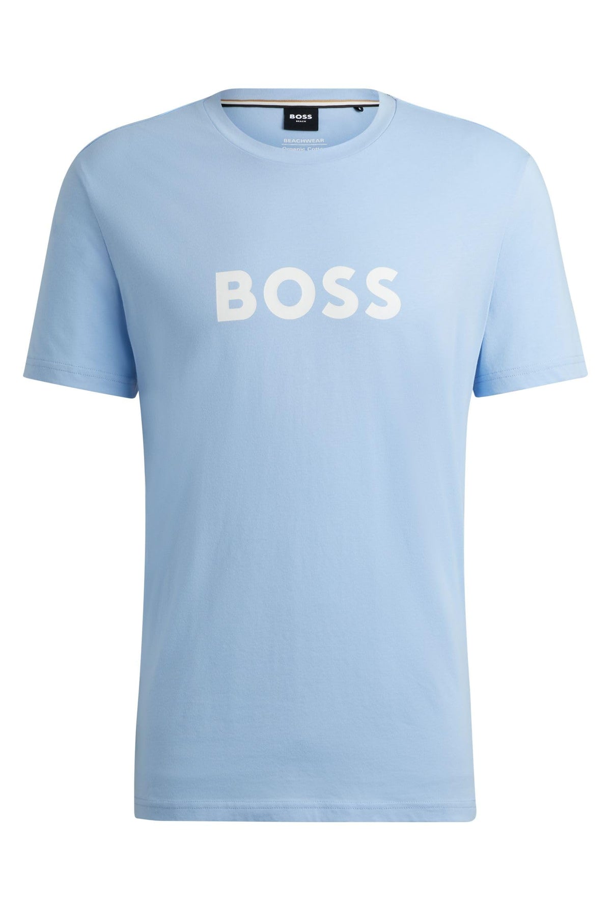 BOSS Mens T-Shirt RN Logo-print T-shirt in cotton jersey with SPF 50+ UV protection