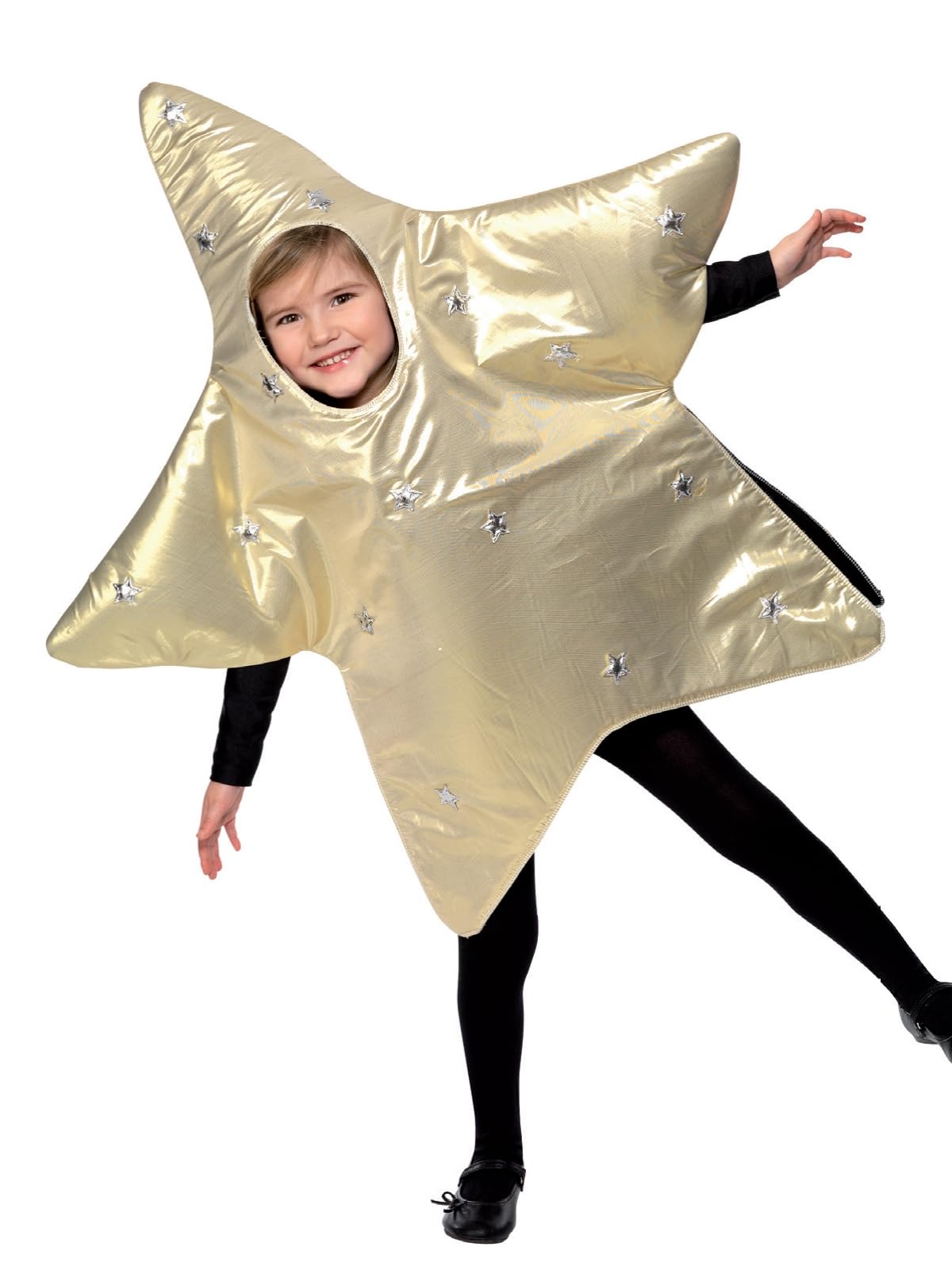 Smiffys Christmas Star Costume, Gold with Tabard, Christmas Children's Fancy Dress, Xmas Dress Up Costumes