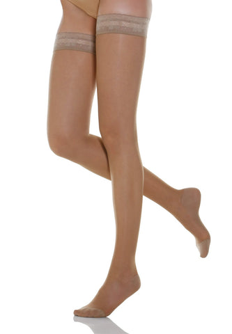 Relaxsan Basic 770 (Beige 2/M) Compression Stockings Hold Up Stockings for Women 12-17 mmHg