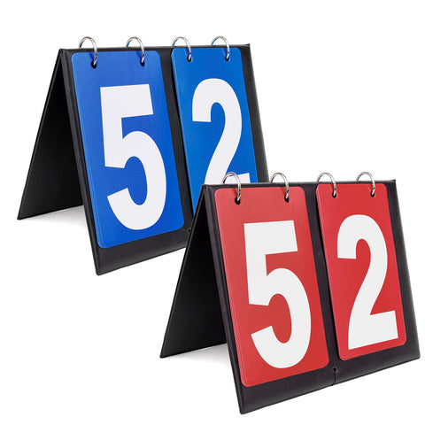 GOGO 2 Pcs Table Top Scoreboards, Portable Flip Score Counter for Tennis Basketball