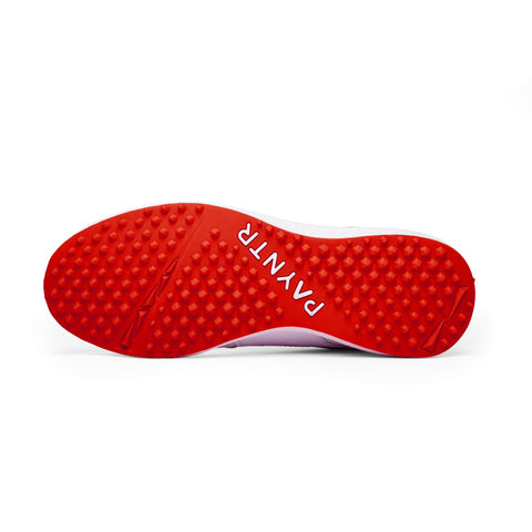 PAYNTR V Pimple Cricket Shoes - White & Red - UK 7 / US 8