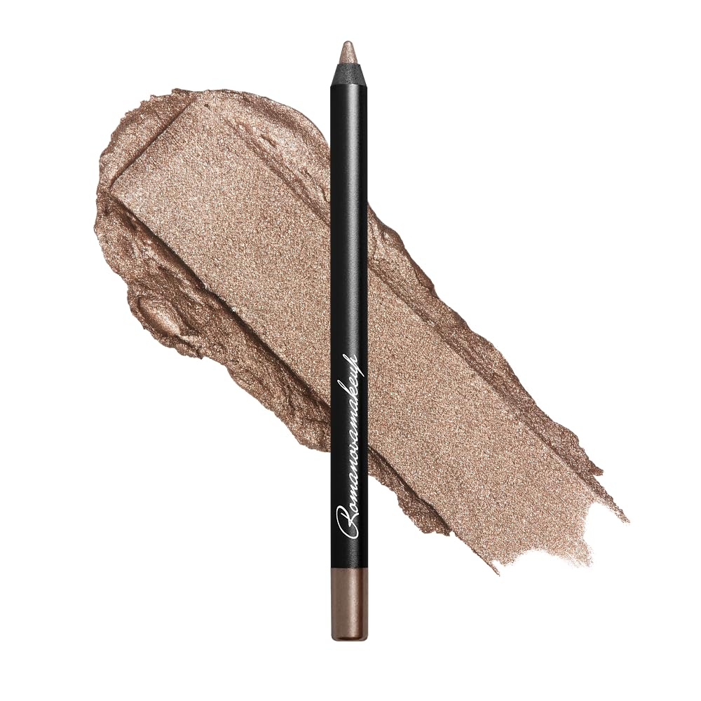 Romanovamakeup Sexy Smoky Eye Pencil MAKE A WISH. Professional Eye Liner - GOLDEN METALLIC SHADE, Long-Lasting Formula to Wear, Radiant Look with Eye-Makeup Pencil Sexy Smokey Eyes in a Flash!