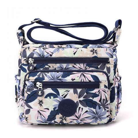 YYW Women Crossbody Bags Large Casual Travel Messenger Bag Multi Pocket Shoulder Bag for Walking Shopping Hiking Daily Use (Flowers and purple)