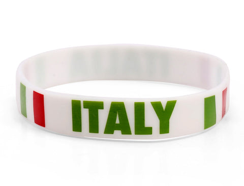 Italy White World Cup Olympics Silicone Wristband (Pack of 1)