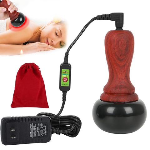 TTSITG Hot Stones for Massage, Electric Body Massager with Adjustable Temperature, Natural Bian Stone Gua Sha Scraping Massager Warmer Kit for Massage Home SPA Relaxation Treatment Pain Relief