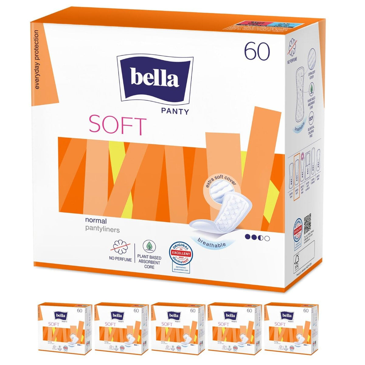 Bella Panty Soft Pantyliners (4 Packs of 60)