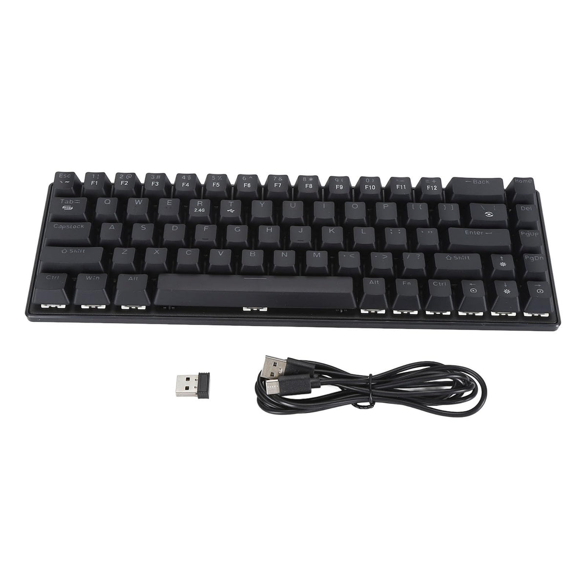 61-Key Hotswappable BT5.0 Mechanical Keyboard for Gaming and Productivity with RGB Backlight and 2000mAh Battery, Connect Up to 5 Devices (Black)