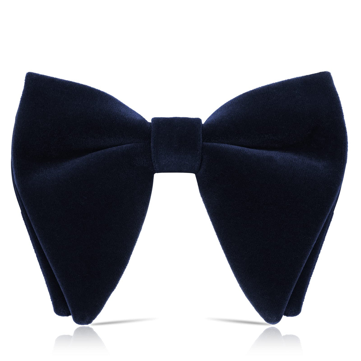 PROUSKY Men's Velvet Pre-tied Bow Tie, Solid Bow Ties Adjustable Bow Tie for Men at Birthday Wedding Formal Party Banquet Photo, 12x10cm, navy blue