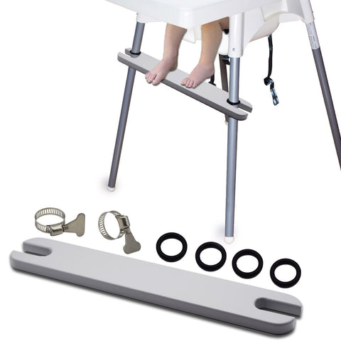 High Chair Footrest Compatible with IKEA Antilop - Footrest High Chair Accessories, Smoothed Edges, Adjustable Height and Non Slip Metal Clamps