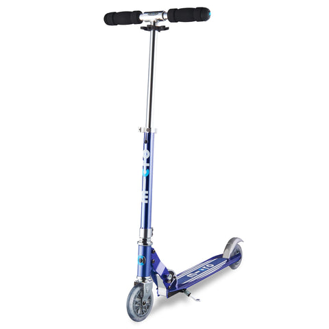 Micro Scooters | Micro Sprite Classic Children's Scooter | Handlebar Adjustable | Foldable | 5-12yrs | Boys & Girls | Blue Stripe