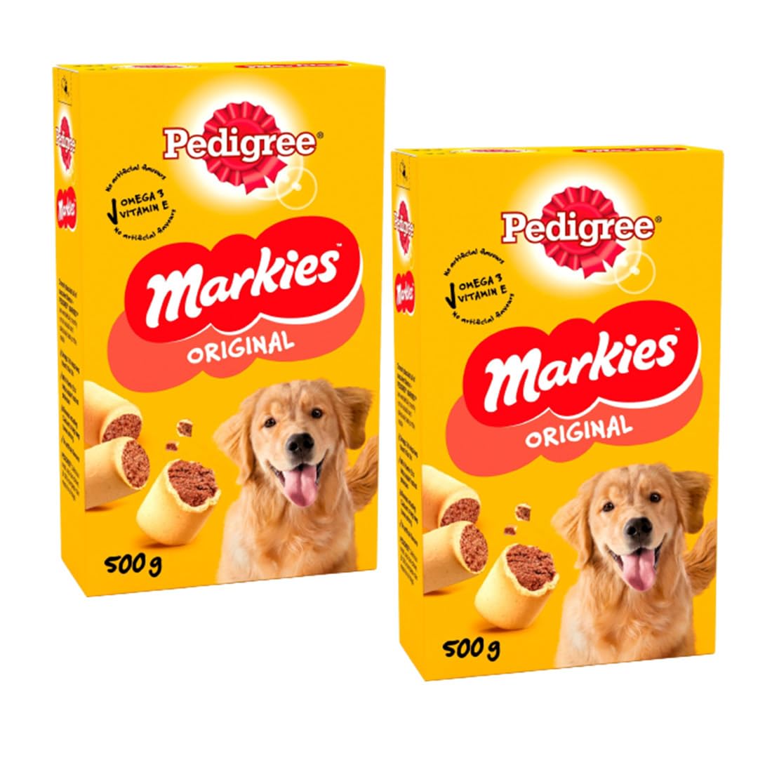 Housold 500g Pedigree Markies Original | Dog Food Treat with Omega 3 To Help Them Keep Fit | Dog Biscuits- No Artificial Flavours | Providing Minerals, Vitamins, Calcium (Pack of 2)