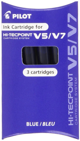 Pilot V5/V7 Cartridge Blue 1 Pack of 3 Cartridges