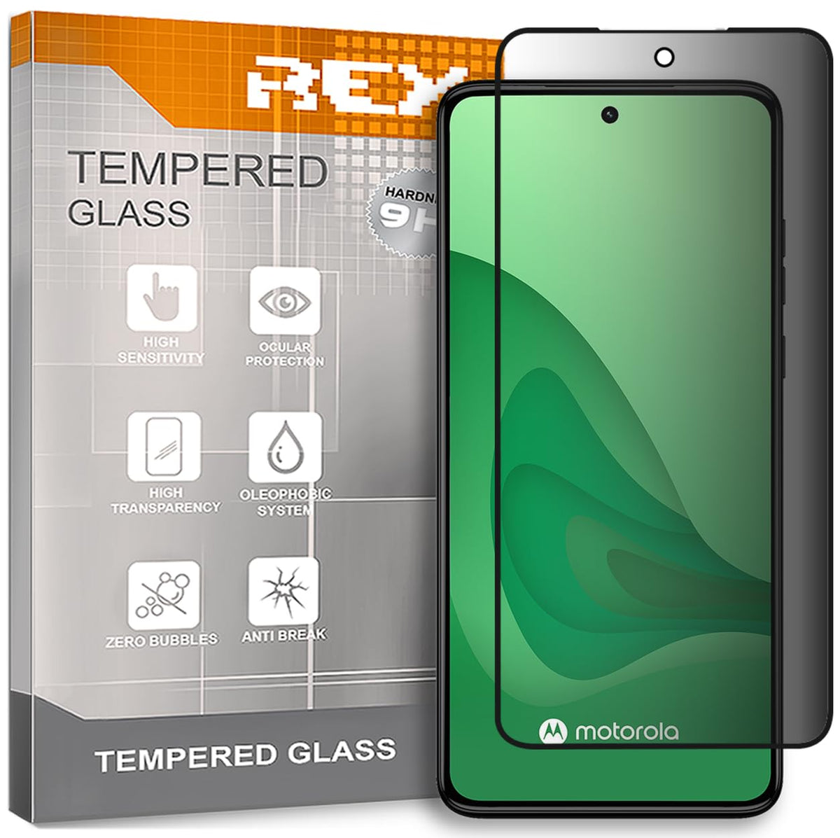 REY Anti-Spy Screen Protector for Motorola Moto G84 5G Phone, Premium Tempered Glass