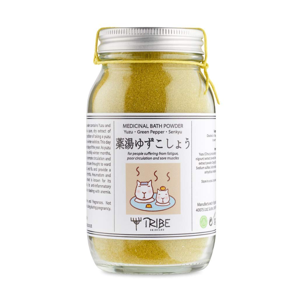 Japanese Bath Powder with Yuzu, Green Pepper and Senkyu for People Suffering from Fatigue, Poor Circulation and Sore Muscles