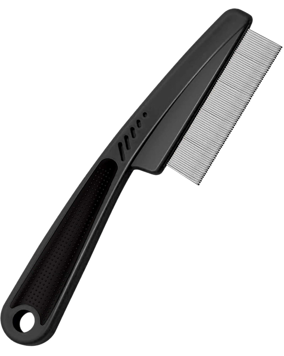 ELFSKIK Stainless Steel Fine Tooth Dandruff Comb, Professional Dandruff Remover, Multifunctional Hair Grooming Comb for Kids and Adults (Black)