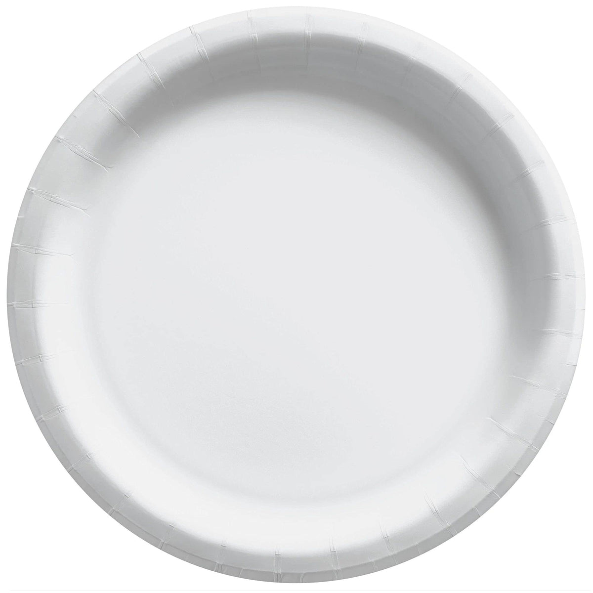 Amscan Round Paper Dessert Plates, 20 Ct. ,6 3/4", Party Tableware, Frosty White