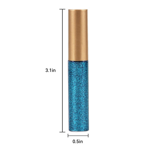 Apooliy Glitter Liquid Eyeliner, Metallic Shimmer Long Lasting Eyeshadow with Sparkle Intense Colorful Gel Liner Pen