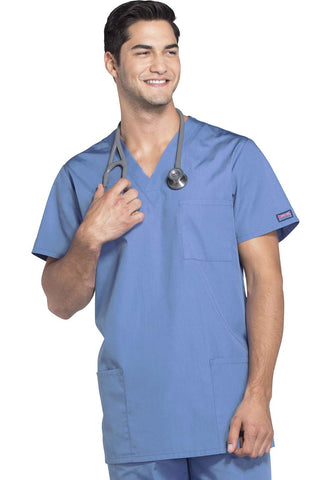 Cherokee Originals Unisex V-Neck Scrubs Shirt, Ceil, Medium