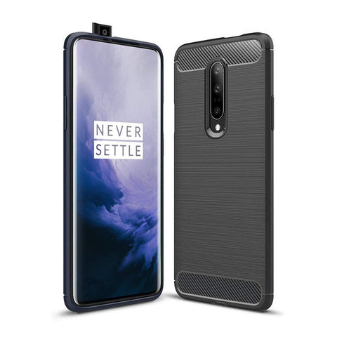 OnePlus 7 Pro Case - Ultra Slim Carbon Fibre Shockproof Bumper Case Cover For OnePlus 7 Pro (OnePlus 7 Pro 6.67") Black
