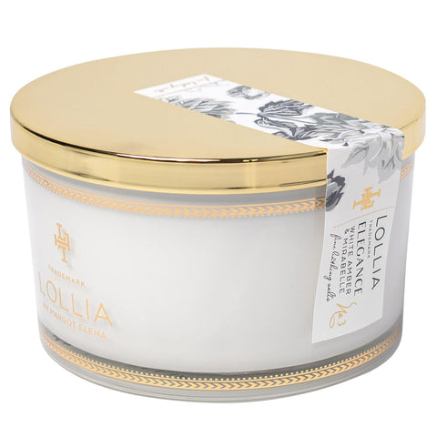 Lollia Elegance Fine Bath Salts, 20 oz. - White Amber & Mirabelle Luxury Bath Essential for Women