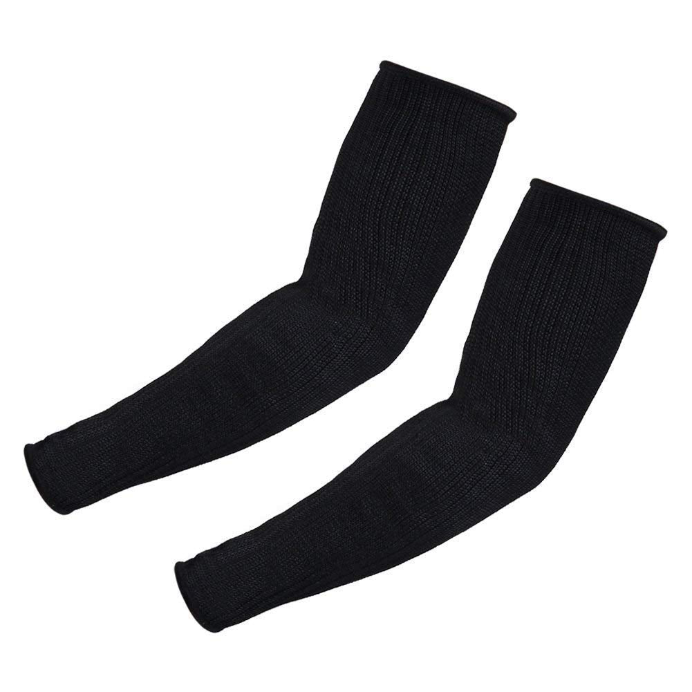 Fdit Arm Protective Sleeves, Kevlar Sleeves Cut Resistant Heat Resistant Sleeve, Anti Abrasion Safety Armband for Garden Kitchen Work 1 Pair?Black?