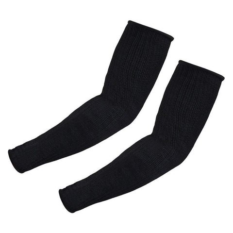 Fdit Arm Protective Sleeves, Kevlar Sleeves Cut Resistant Heat Resistant Sleeve, Anti Abrasion Safety Armband for Garden Kitchen Work 1 Pair?Black?