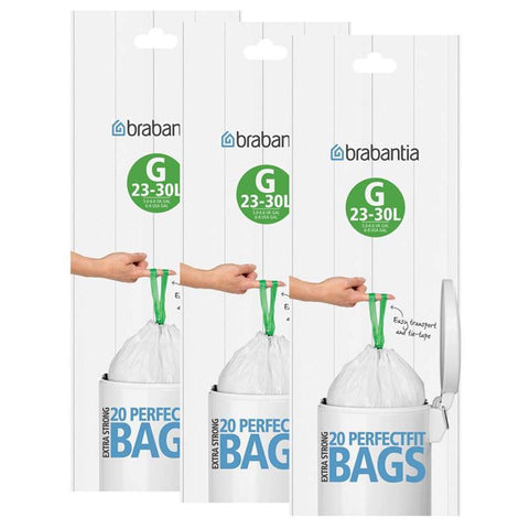 Brabantia Size G 30 Litre Bin Liners (3 Pack)