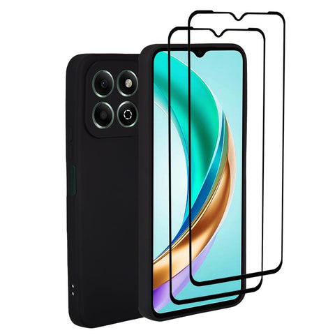 32nd Silicone Case Cover for Honor X6b With 2 X Screen Protectors, Slim and Durable Protective Case - Black