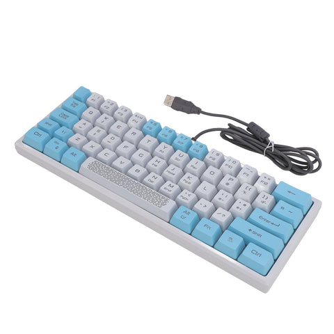 ciciglow Wired RGB Keyboard, RGB Backlight 1.5m/4.9ft 62 Keys Mechanical Gaming Wired Keyboard Sensitive Operation Quick Response