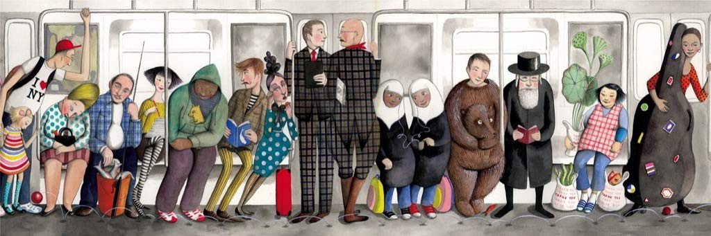 New York Puzzle Company - Transit Posters Missed Connections - 1000 Piece Jigsaw Puzzle for Adults by Sophie Blackall