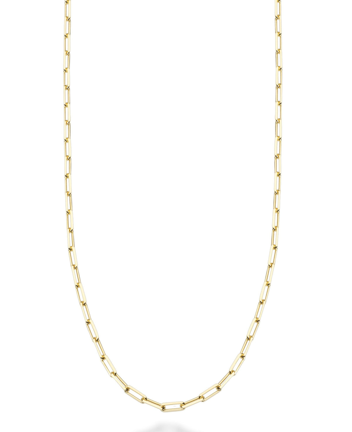 Miabella Solid 18K Gold Over Sterling Silver Italian 2mm Paperclip Link Chain Necklace for Women, 925 Made in Italy (Length 18 Inches (women's average length))