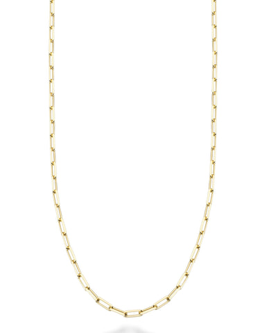 Miabella Solid 18K Gold Over Sterling Silver Italian 2mm Paperclip Link Chain Necklace for Women, 925 Made in Italy (Length 18 Inches (women's average length))