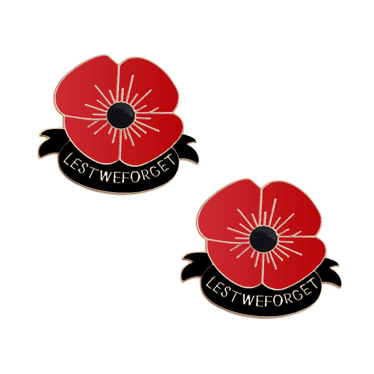 Poppy Flower Brooch, 2Pcs Poppy Brooch Pins Brooch Badge Remembrance Day Gift Red Flower Badges Poppy Lapel Pin