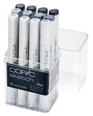 Copic Sketch 12 Marker Set,Cool Gray