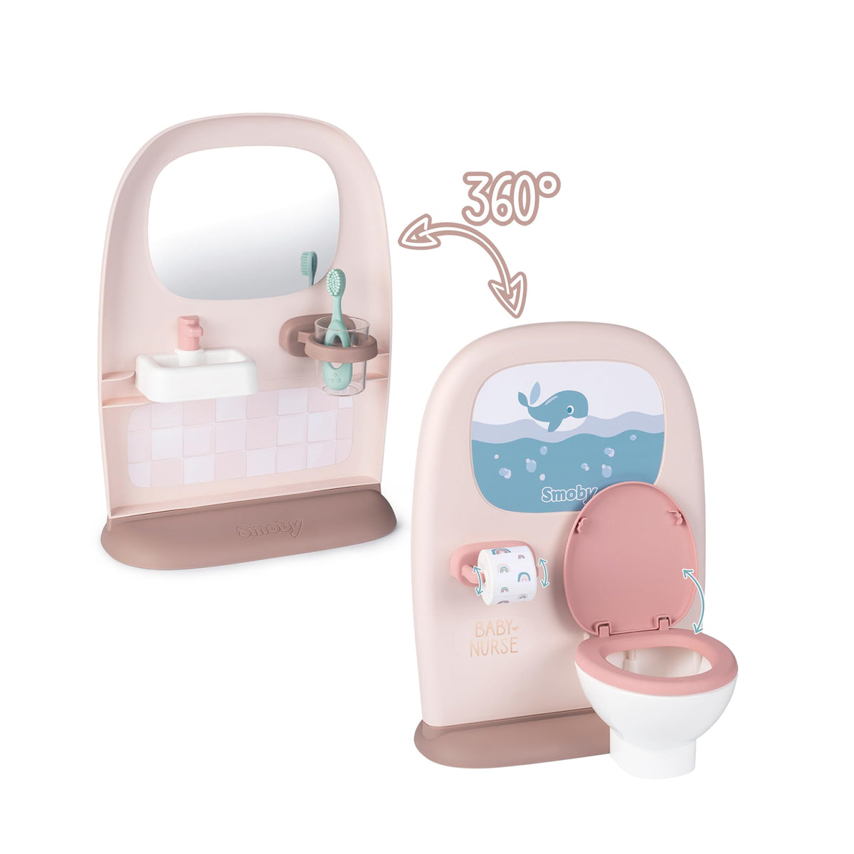 Jouet pour enfant - Smoby - Baby Nurse - Lavabo et toilettes - Effet carrelage - Accessoires inclus