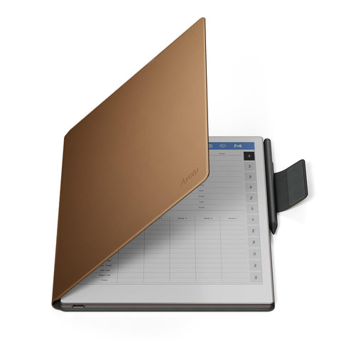 Ayotu Case for Remarkable Paper Pro, Premium PU Leather Book Folio with Pen-Buckle, Smart Magnetic Cover for Remarkable Paper Pro 11.8" Color Tablet Only, Bundle with Premium Membership (Brown)