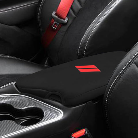 INTGET Car Center Console Cover for 2022 2021 2020 Dodge Challenger Accessories 2019 2018 2017 2016 2015 Neoprene Challenger Armrest Cover Interior Console Lid Protector Cushion Pad Dog Seat Cover