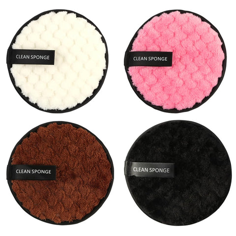 ZKSXOA Makeup Remover Pads, 4 Pack Reusable Make Up Pads Large Double-Sided Face Pads, Washable Facial Cleansing Cotton Pads, Microfibre Face Cleansing Cloths for Face & Eyes, Suits All Skin Types