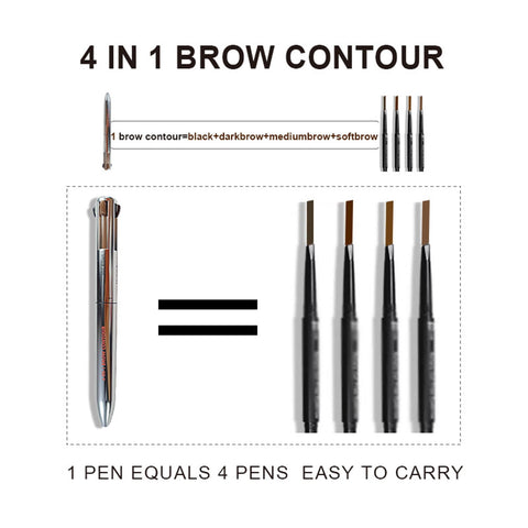 FantasyDay Magic 4 in 1 Makeup Pen - Pop Up Eyeliner, Lip Liner, Brow Pencil, Highlighter, Spot Pen - Travel Makeup Design - Touch Up Makeup Anytime - Versatile Shades