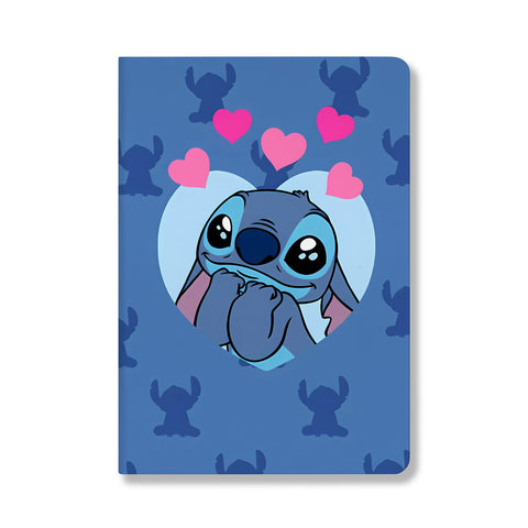 Stitch Gifts Ohana Gift Stitch Lined Leather Journal Notebook Just A Girl Who Loves Stitch A5 Size Writing Notebook Funny Movie Fans Gift Ohana Notebook (Love Blue Stitch)