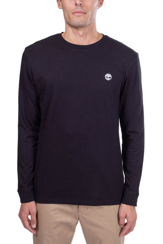 Timberland Men's Oyster River TFO Chest Logo Long Sleeve Tee (Reg) Black Short T-Shirt, XL