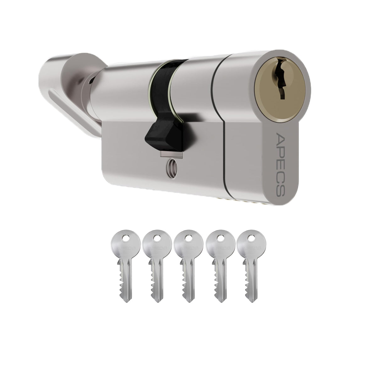 Euro Cylinder Thumb TurnDoor Lock uPVC Aluminium Timber Door Barrel 6 Pin 5 Keys (35/35 Thumb Turn)