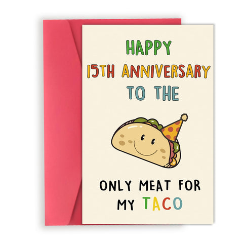 OJsensai Cute 15th Anniversary Taco Gifts for Him, Crystal Gifts for 15th Anniversary, Funny 15 Years Wedding Aday Gifts for Husband