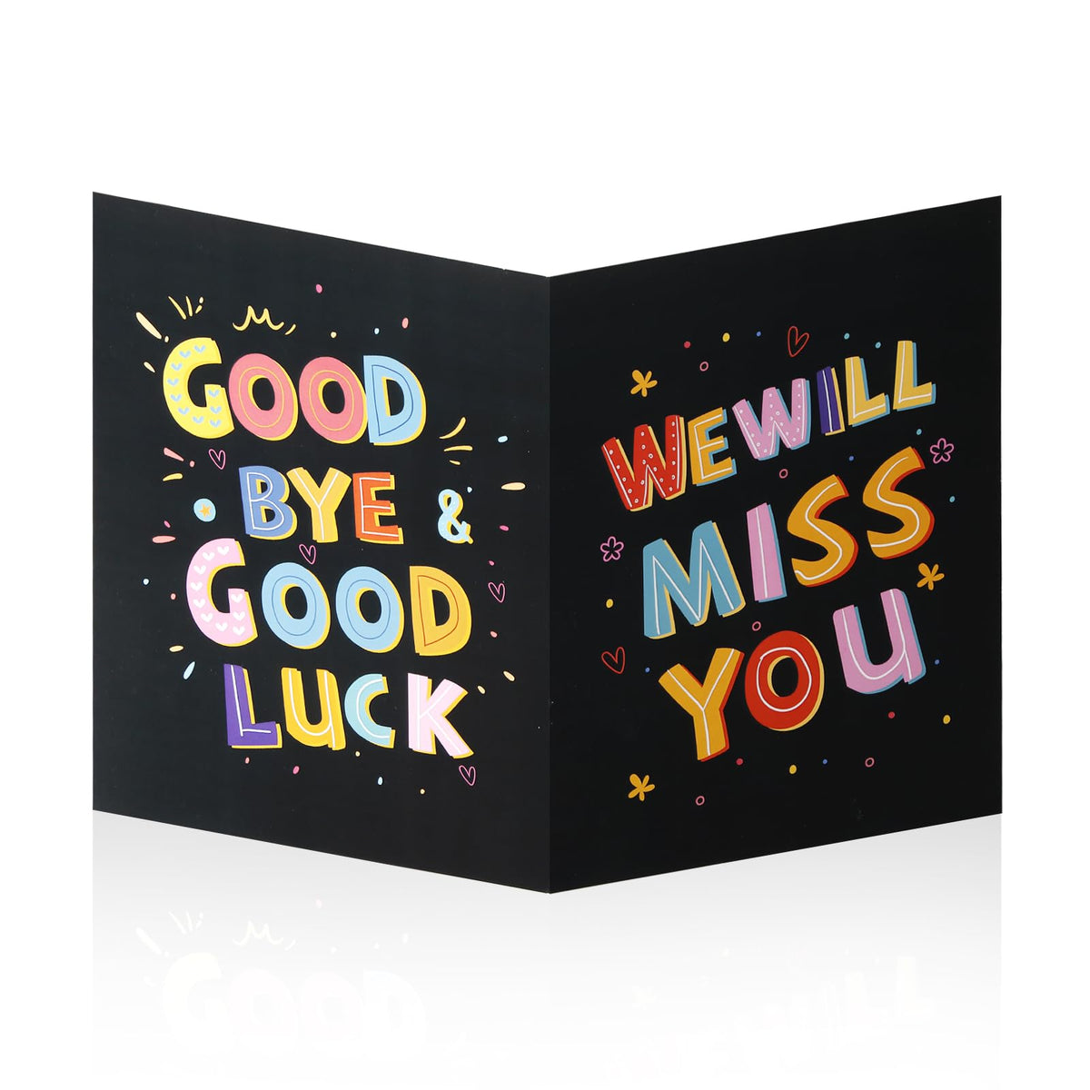 NQEUEPN Large Greeting Card Farewell, 11x17.3 Inch Jumbo Good Luck Card Big Farewell Gift Card with Envelope Huge Funny Leaving Card Coworkers Goodbye Card for Colleague Friends (Black)