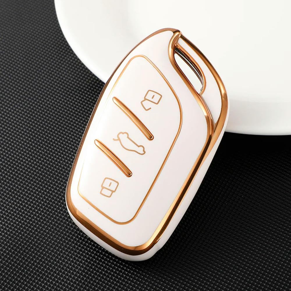 HEARSO TPU Key Cover Case Keyring Shell Fob Keychain Holder, for Roewe RX3 RX8 ERX5 RX5 I6 I5 MG4 MG5 MG6 for MG ZS EV HS EHS ZX GT