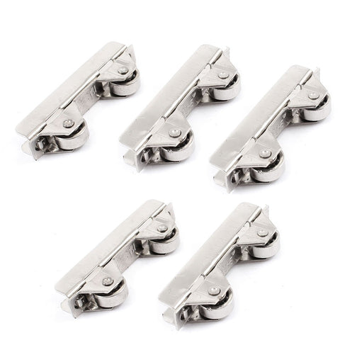 uxcell 5 Pcs Silver Tone Wheel Sliding Wardrobe Glass Window Door Roller