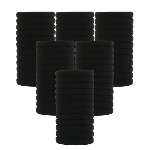 BAOLI 60PCS Black Large Hair ties, Cotton Hair Bands, Seamless Hair Ponytail Holders.No Hair Damage